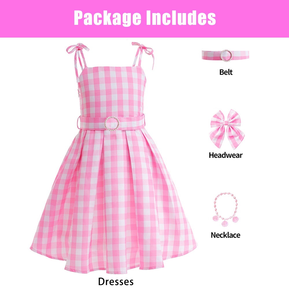 Barbie White Bowknot Costume For Kids.