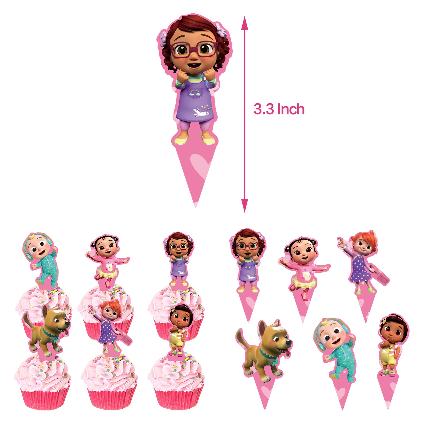 Cocomelon Pink Birthday Party Decorations.