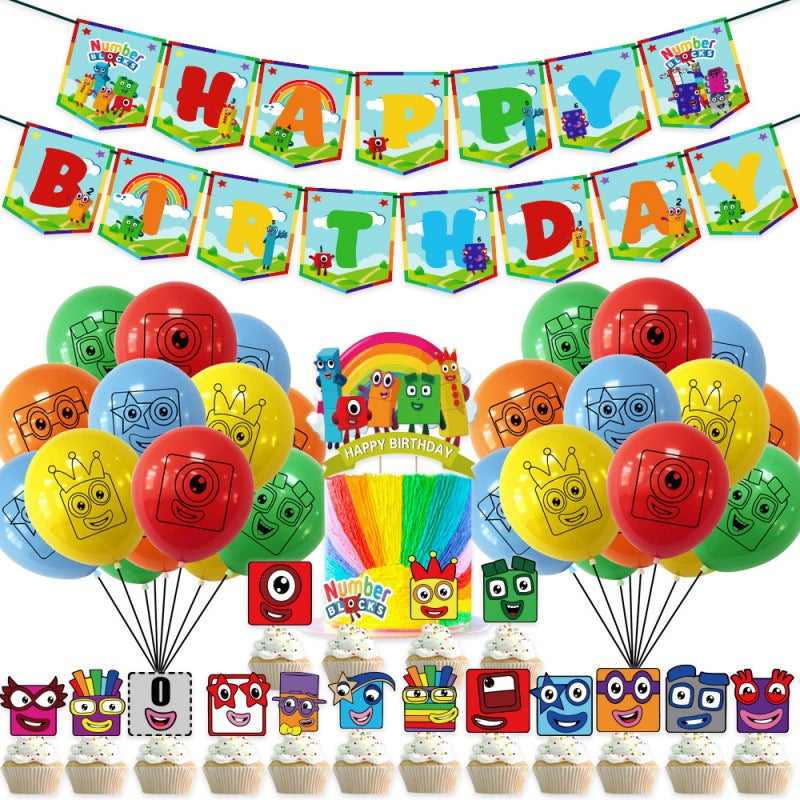 Number Blocks Birthday Party Decorations.