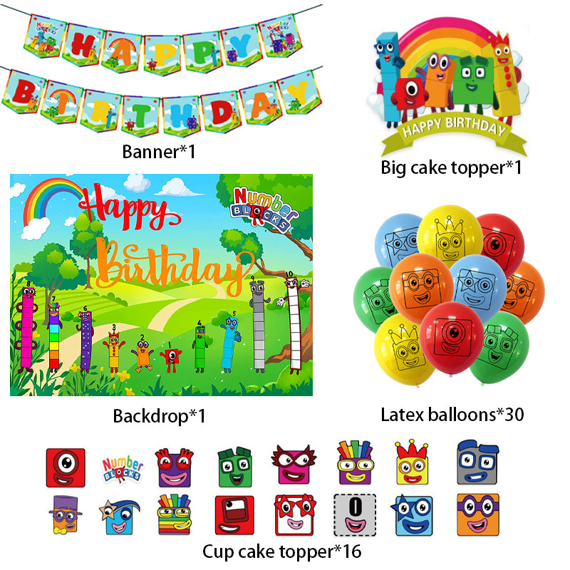 Number Blocks Birthday Party Decorations.