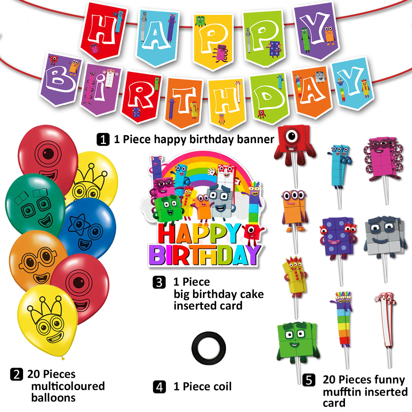 Number Blocks Birthday Party Decorations.