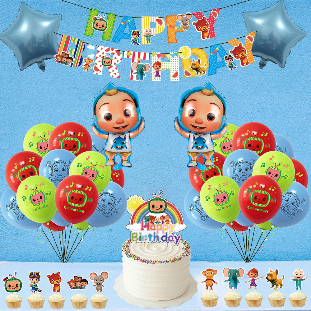 Cocomelon Birthday Decorations, Buy Cocomelon birthday supplies online in UAE, Saudia, Qatar, Bahrain and Oman at best price from partycorner.ae. Order online now!, Party Supply Kits, Party Corner