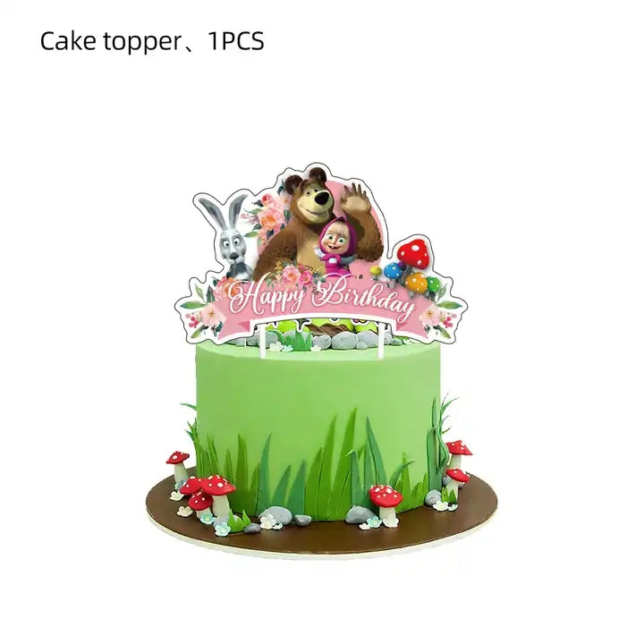 Masha and the Bear Birthday Party Supplies, Party Corner provides Masha and the Bear Birthday Theme Supplies in UAE, Saudia, Qatar, Bahrain, and Oman. Get birthday party balloons, and much more. Order now!, Party Supply Kits, Party Corner
