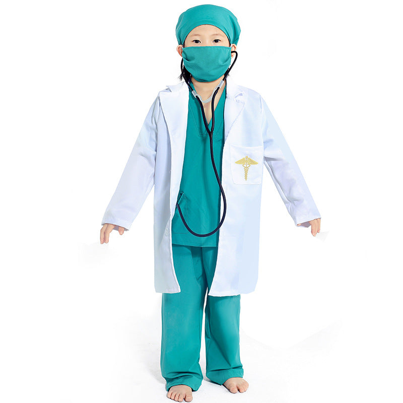 Doctor Surgical Gown (Green) with Accessories.