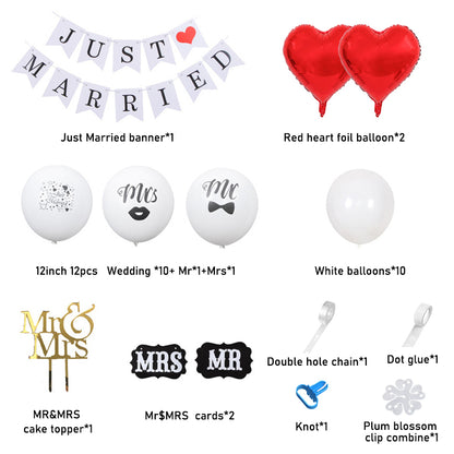 Just Married Balloons Decorations