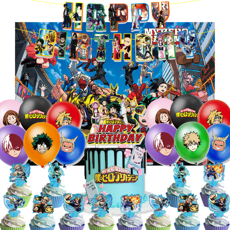 My Hero Academia Birthday Party Decorations, Party Corner provides My Hero Academia Decorations in UAE, Saudia, Qatar, Bahrain, and Oman. Get Graduation party balloons and much more. Order now!, Party Supply Kits, Party Corner