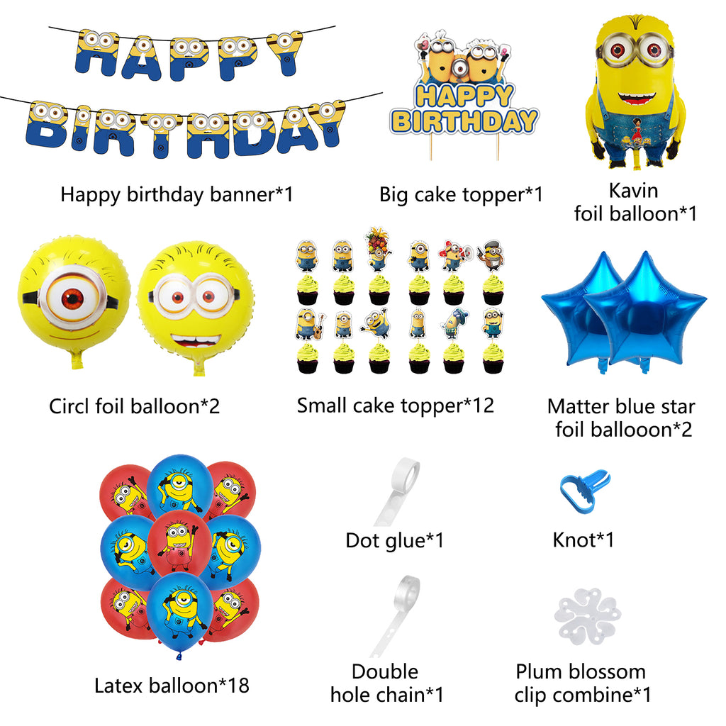 Minions Boys Birthday Party Decorations, Party Corner provides Minions boys birthday party decorations in UAE, Saudia, Qatar, Bahrain, and Oman. Get birthday party balloons, and much more. Order now!, Party Supply Kits, Party Corner
