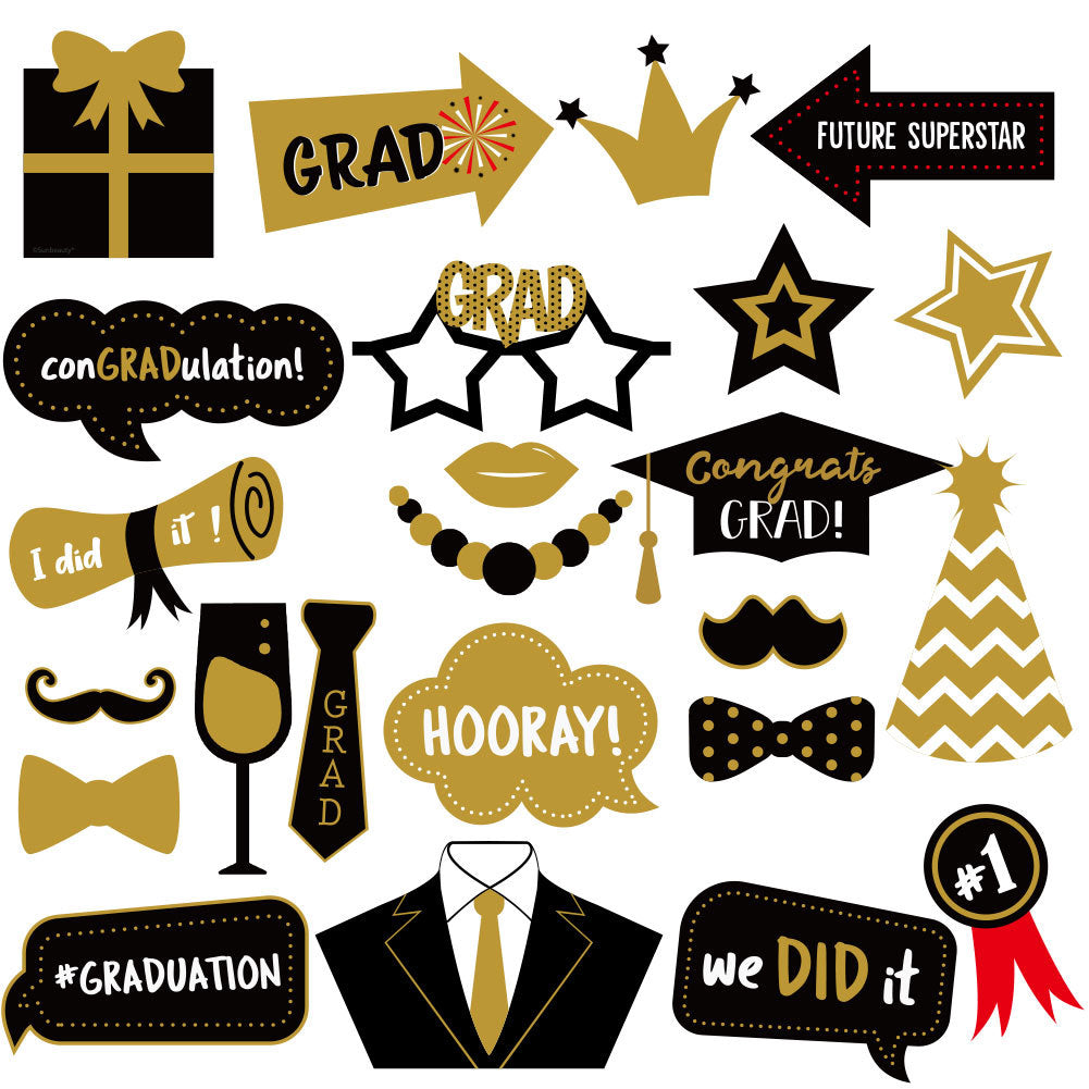 Graduation Banner Photo Backdrop with Photo Shoot Accessories