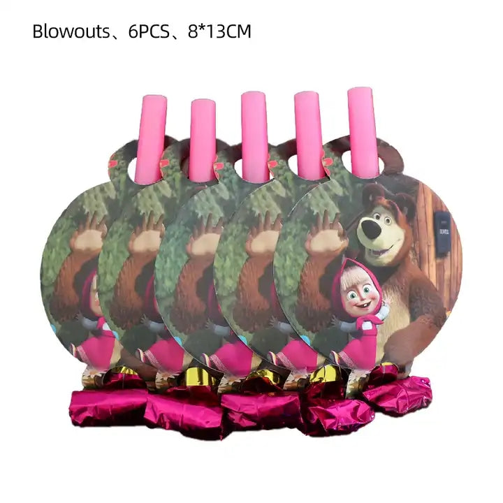 Masha and the Bear Birthday Party Supplies, Party Corner provides Masha and the Bear Birthday Theme Supplies in UAE, Saudia, Qatar, Bahrain, and Oman. Get birthday party balloons, and much more. Order now!, Party Supply Kits, Party Corner