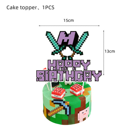 Minecraft Pixel Birthday Party Decorations