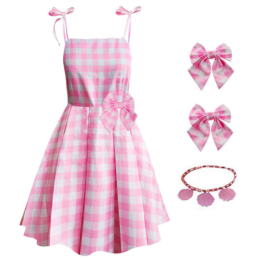 Barbie White Bowknot Costume For Adults.