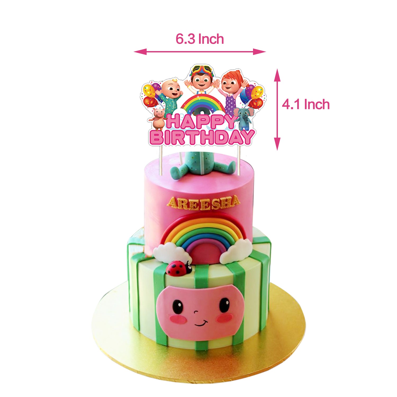 Cocomelon Pink Birthday Party Decorations.