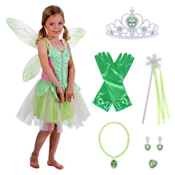 Tinker Bell fairy costume for girls with dress, wings and wand — Party Corner UAE