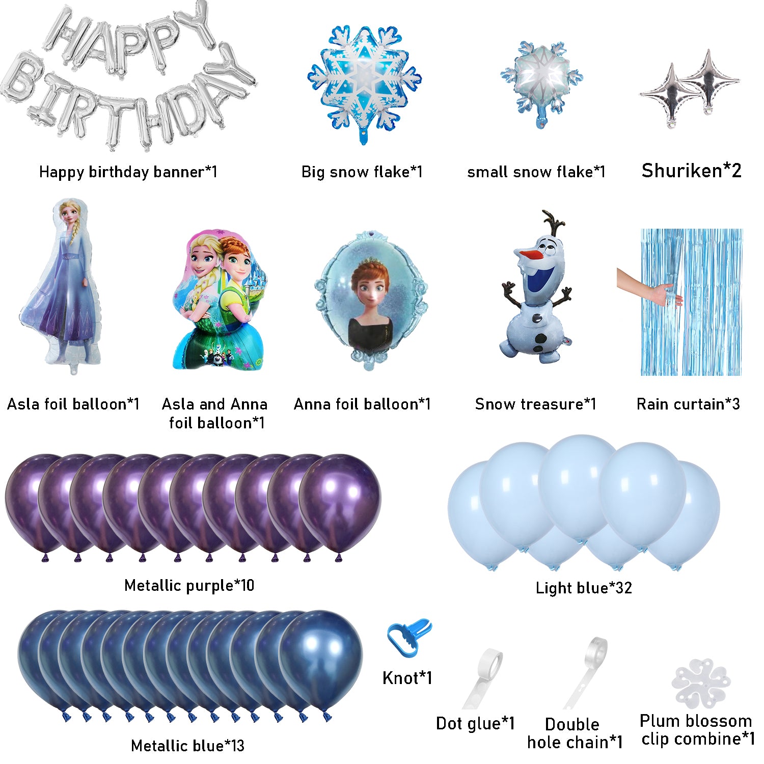 Frozen Anna and Elsa Birthday Party Decorations.