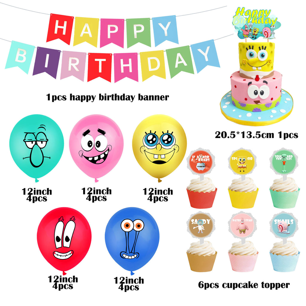 Spongebob Birthday Party Decorations, Party Corner provides Spongebob birthday party decorations in UAE, Saudia, Qatar, Bahrain, and Oman. Get birthday party balloons, and much more. Order now!, Party Supply Kits, Party Corner
