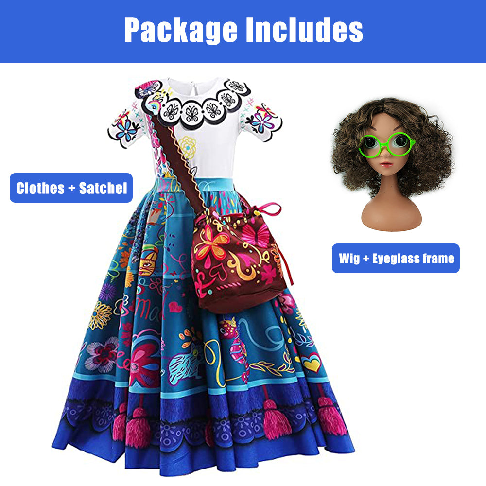 Encanto Mirabel Madrigal Costume and Accessories.