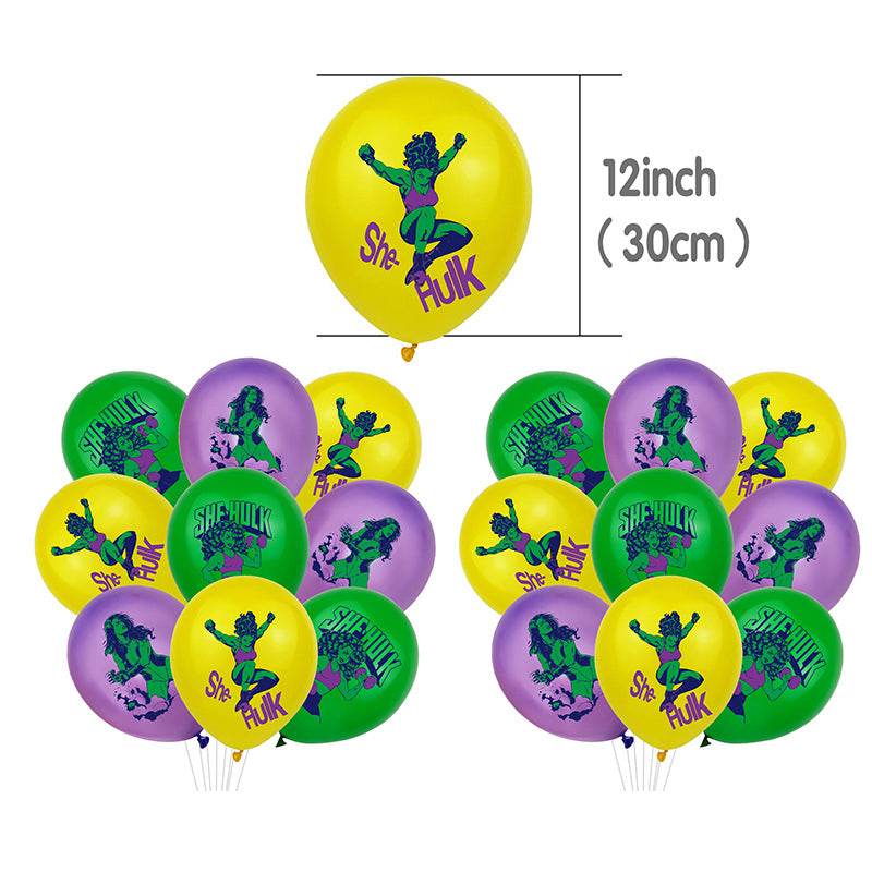 She-Hulk Birthday Party Decorations, Buy She-hulk birthday party decorations from Party Corner in UAE, Saudia, Qatar, Bahrain, and Oman. Get birthday party balloons, and much more. Order now!, Party Supply Kits, Party Corner