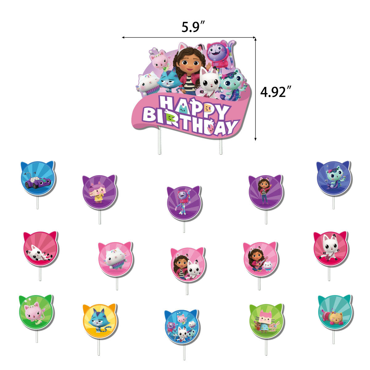 Gabby Dollhouse Birthday Party Decorations.