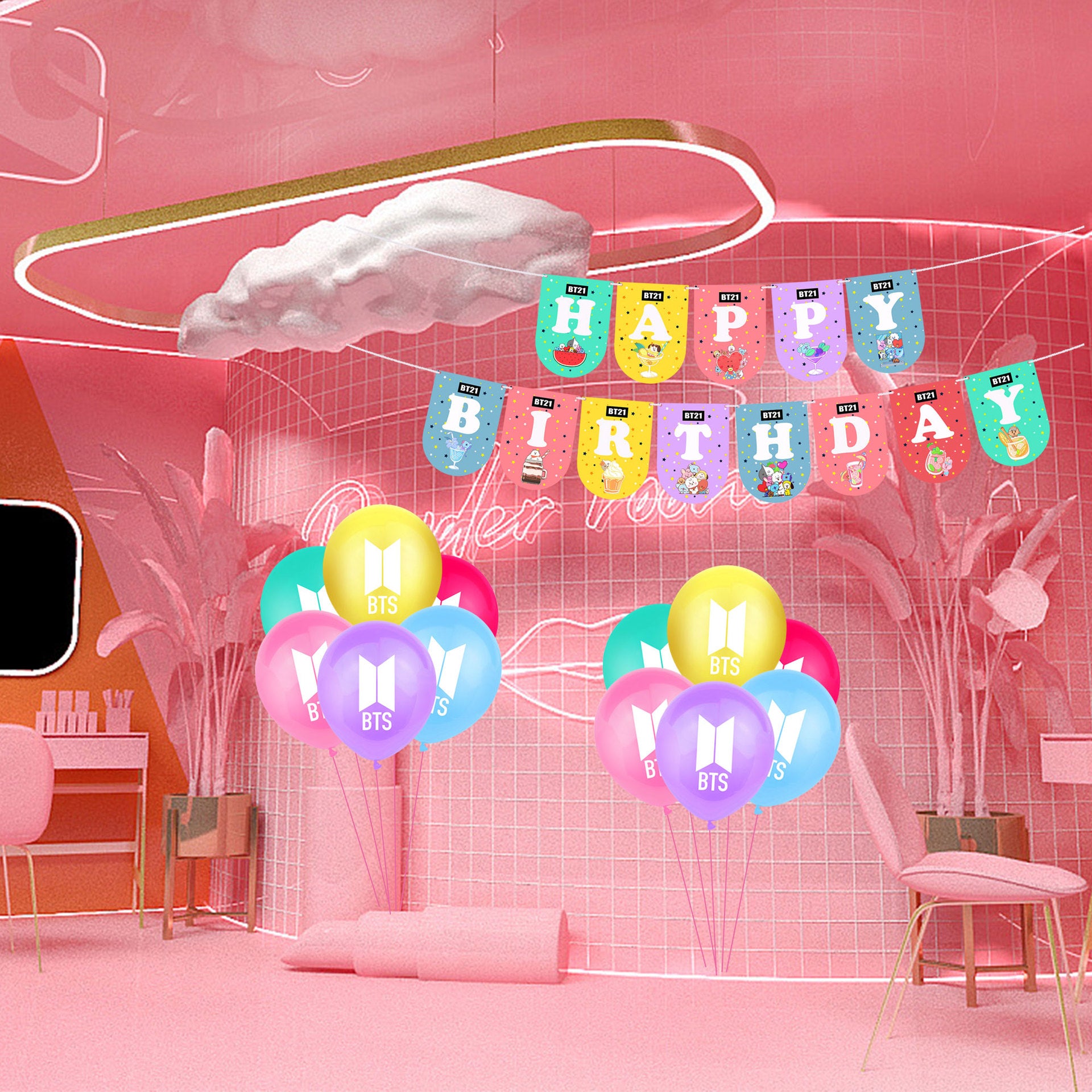 BTS (Bangtan Boys Band) Birthday Party Decorations.