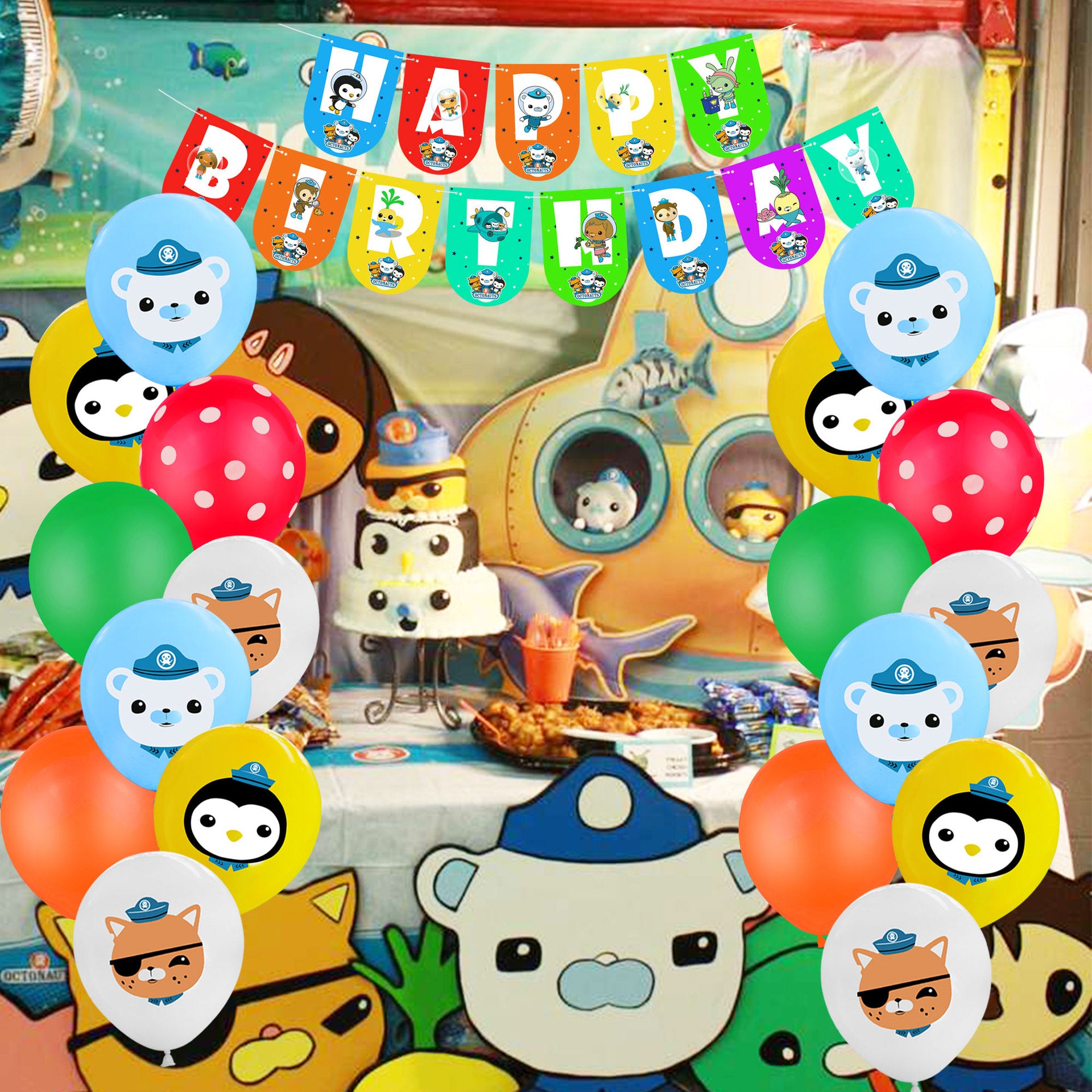 Octonauts Birthday Decorations, Party Corner provides The octonauts birthday decoration supplies in UAE, Saudia, Qatar, Bahrain, and Oman. Get birthday party balloons, and much more. Order now!, Party Supply Kits, Party Corner
