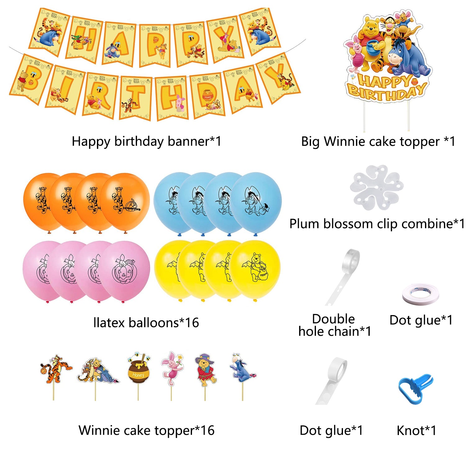 Winnie The Pooh Bear Birthday Decorations.
