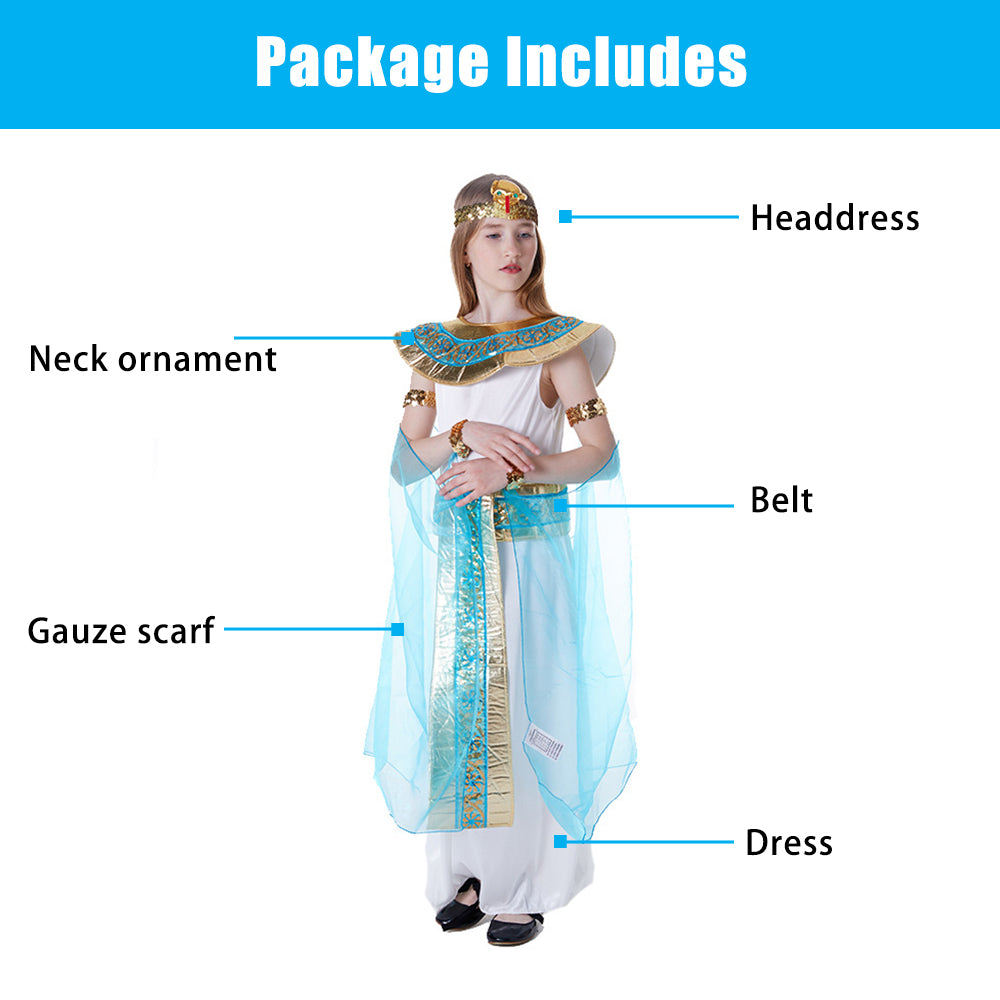 Egyptian Pharaohs Princess (Cleopatra) Blue Costume.