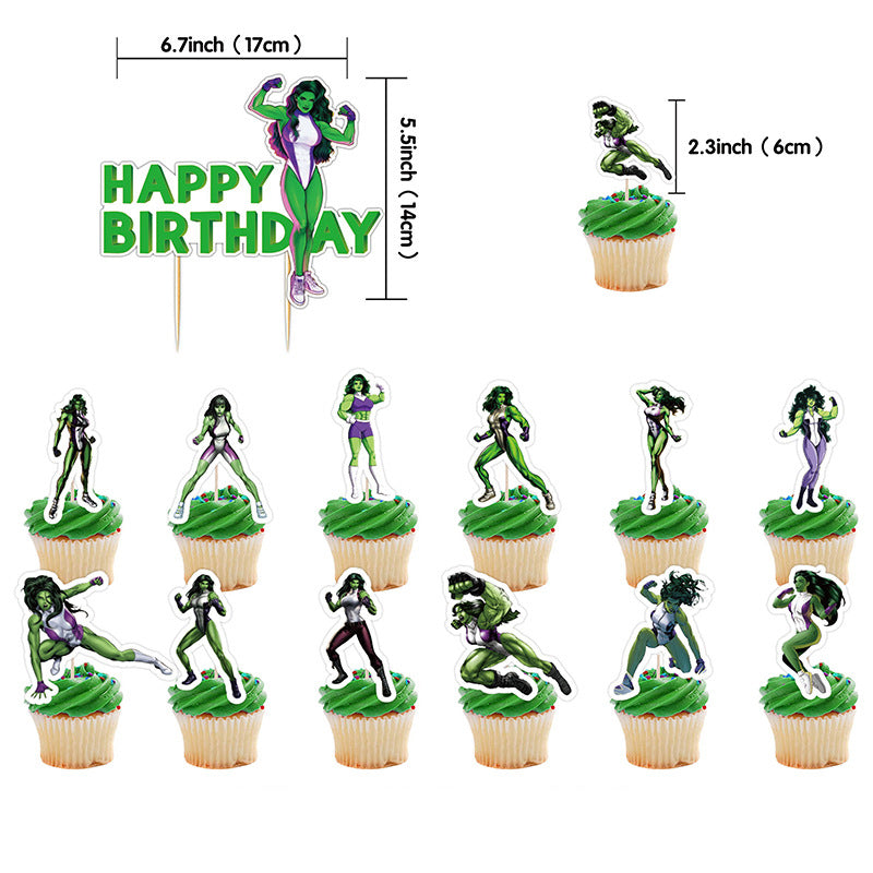 She-Hulk Birthday Party Decorations, Buy She-hulk birthday party decorations from Party Corner in UAE, Saudia, Qatar, Bahrain, and Oman. Get birthday party balloons, and much more. Order now!, Party Supply Kits, Party Corner