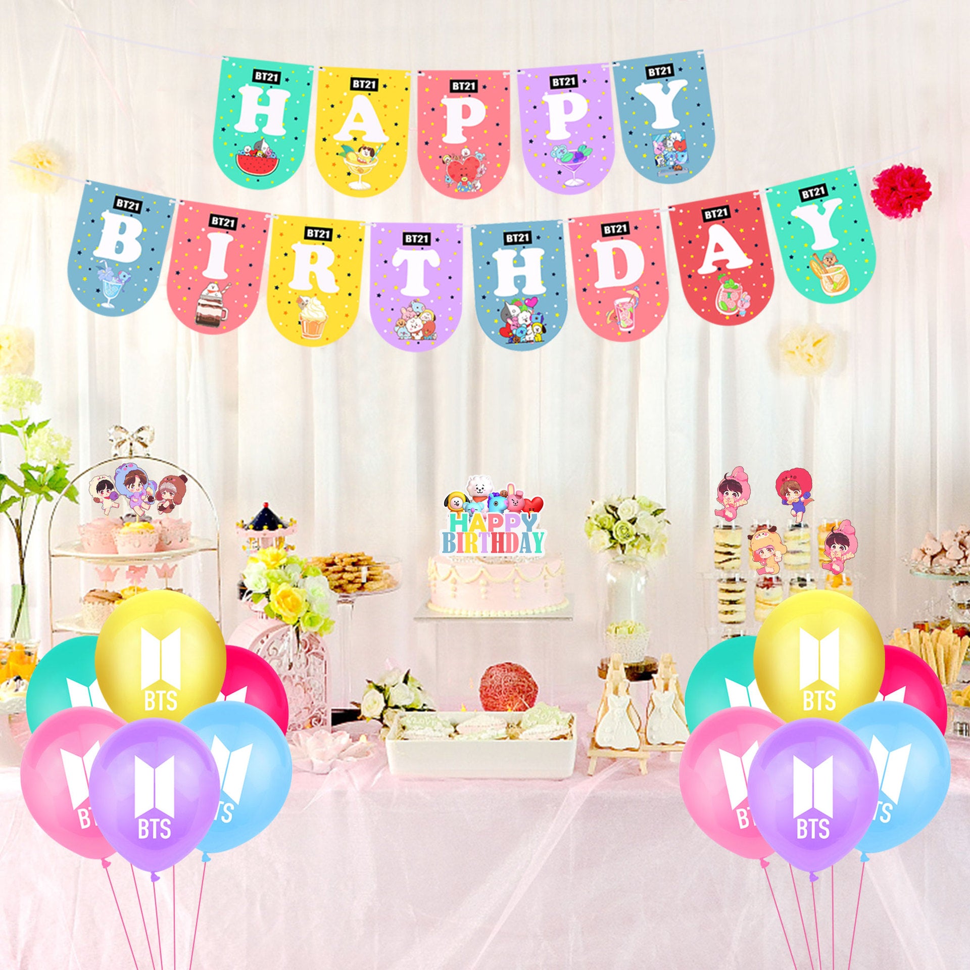 BTS (Bangtan Boys Band) Birthday Party Decorations.