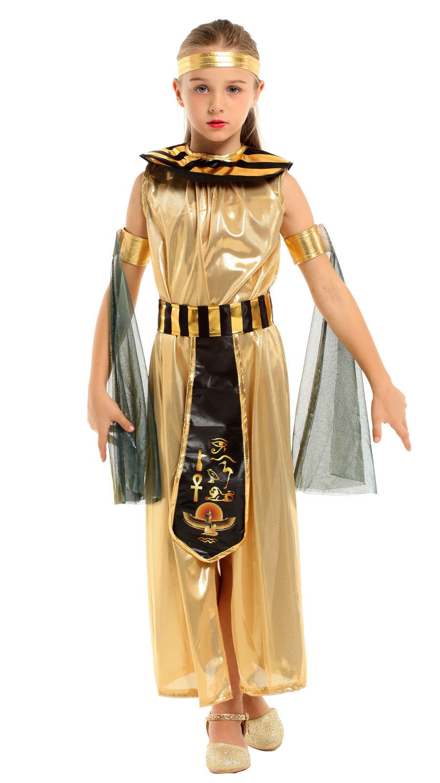 Egyptian Pharaohs Princess (Cleopatra) Golden Costume.