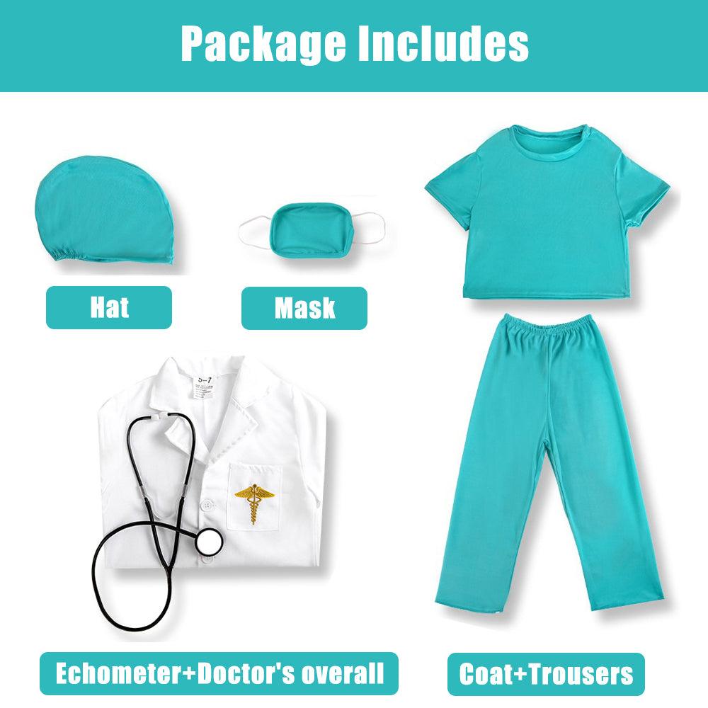 Doctor Surgical Gown (Green) with Accessories.