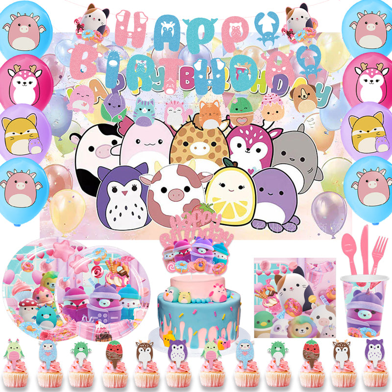 Squishmallows Birthday Party Decorations, Party Corner provides Squishmallows Birthday Party Decorations in UAE, Saudia, Qatar, Bahrain, and Oman. Get birthday party balloons and much more. Order now!, Party Supply Kits, Party Corner