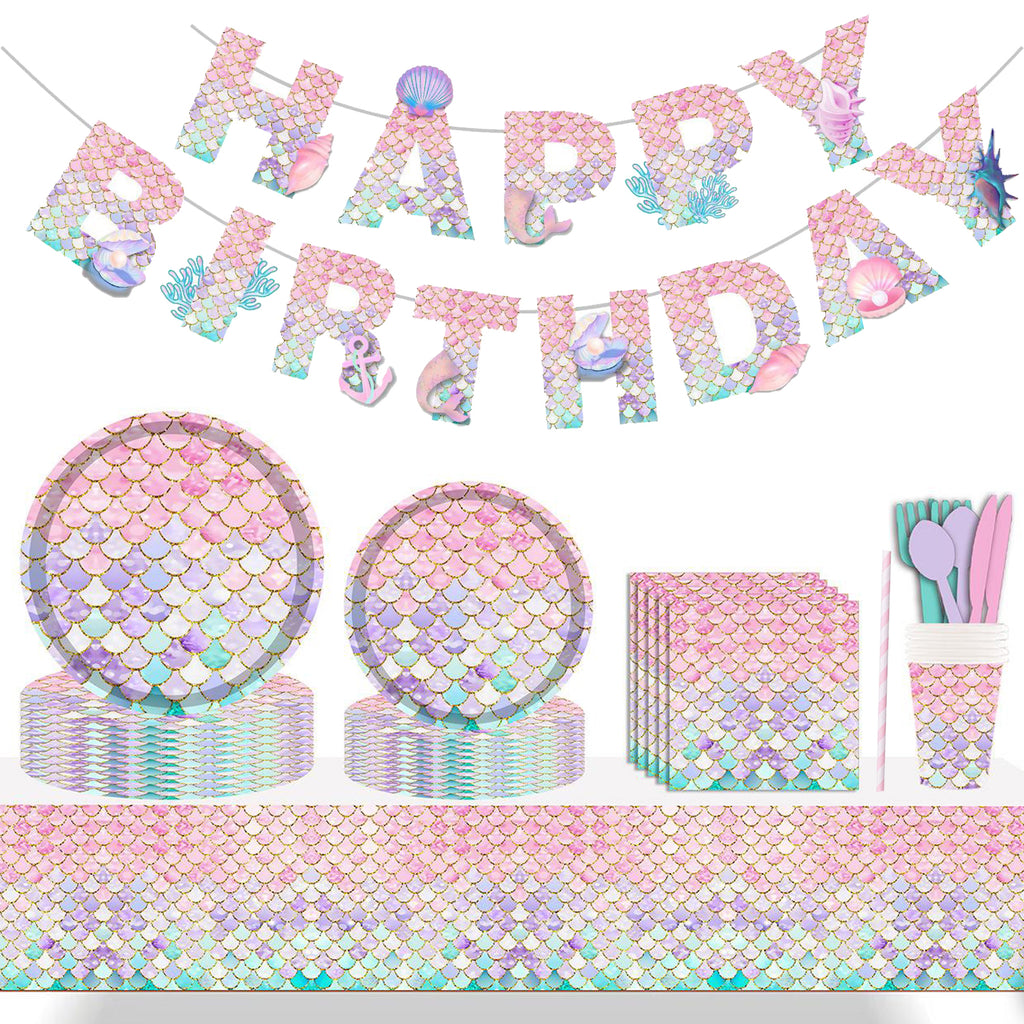 Mermaid Birthday Cutlery Supplies, Party Corner provides Mermaid Birthday Cutlery Supplies in UAE, Saudia, Qatar, Bahrain, and Oman. Get birthday party balloons and much more. Order now!, Party Supply Kits, Party Corner