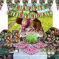 Masha and the Bear Birthday Party Supplies, Party Corner provides Masha and the Bear Birthday Theme Supplies in UAE, Saudia, Qatar, Bahrain, and Oman. Get birthday party balloons, and much more. Order now!, Party Supply Kits, Party Corner