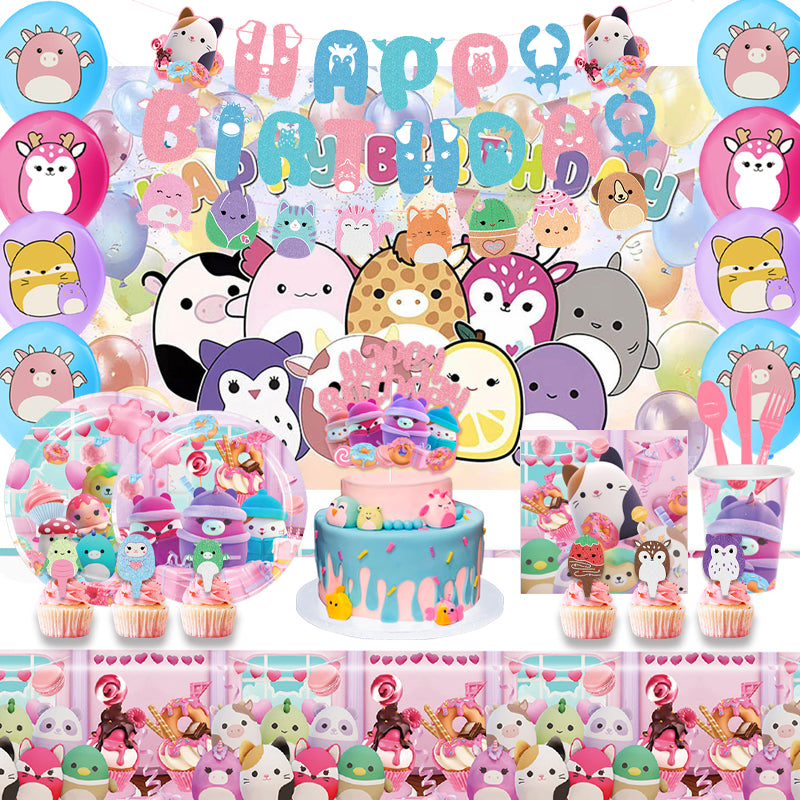 Squishmallows Birthday Party Decorations, Party Corner provides Squishmallows Birthday Party Decorations in UAE, Saudia, Qatar, Bahrain, and Oman. Get birthday party balloons and much more. Order now!, Party Supply Kits, Party Corner