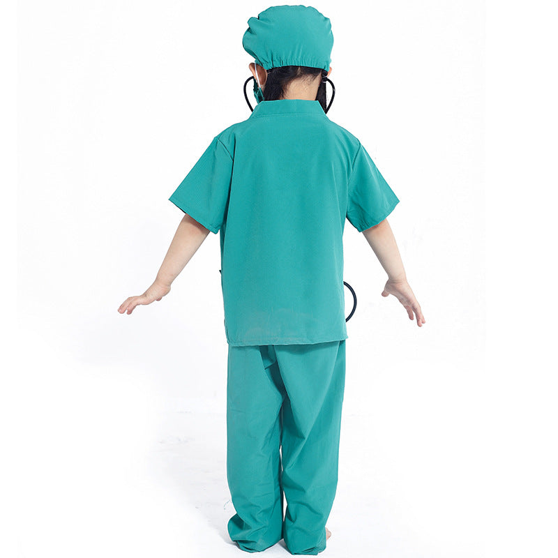 Doctor Surgical Gown (Green) with Accessories.
