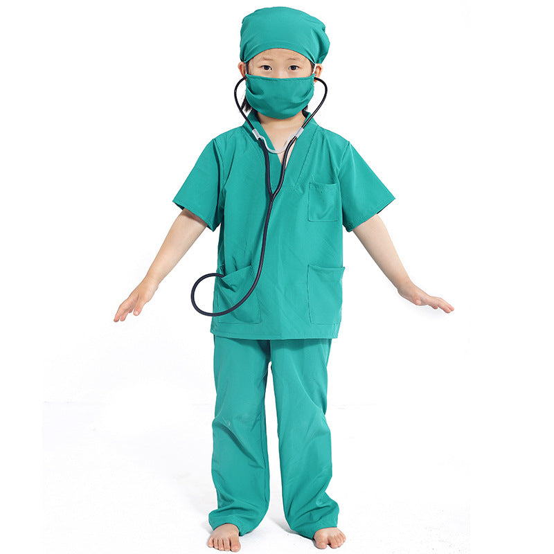 Doctor Surgical Gown (Green) with Accessories.
