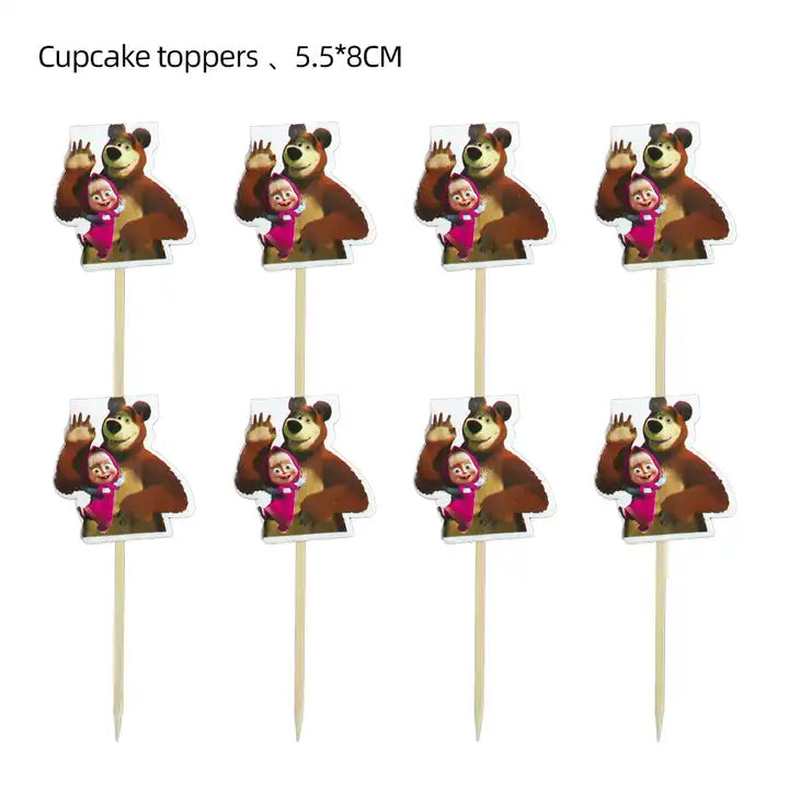 Masha and the Bear Birthday Party Supplies, Party Corner provides Masha and the Bear Birthday Theme Supplies in UAE, Saudia, Qatar, Bahrain, and Oman. Get birthday party balloons, and much more. Order now!, Party Supply Kits, Party Corner