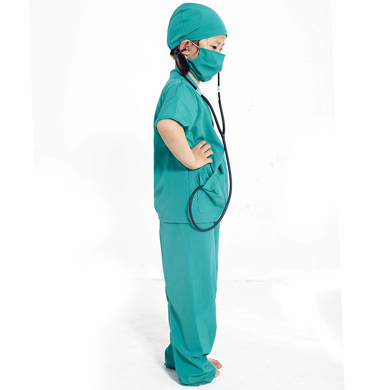 Doctor Surgical Gown (Green) with Accessories.