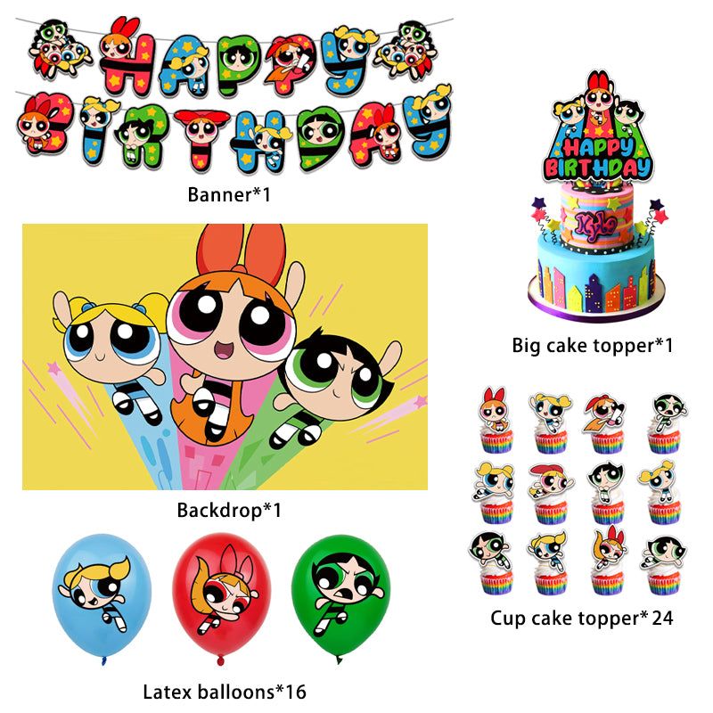 The Powerpuff Girls Birthday Decorations.
