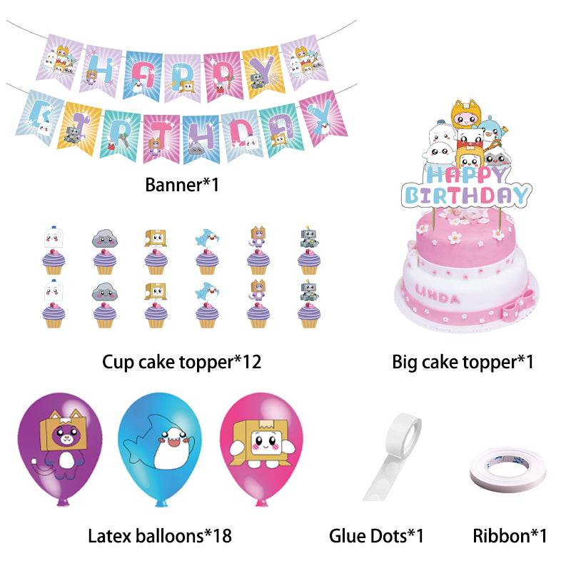 Lankybox Birthday Party Decorations.