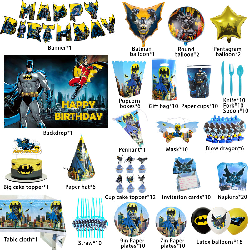 Batman Birthday Party Supplies.
