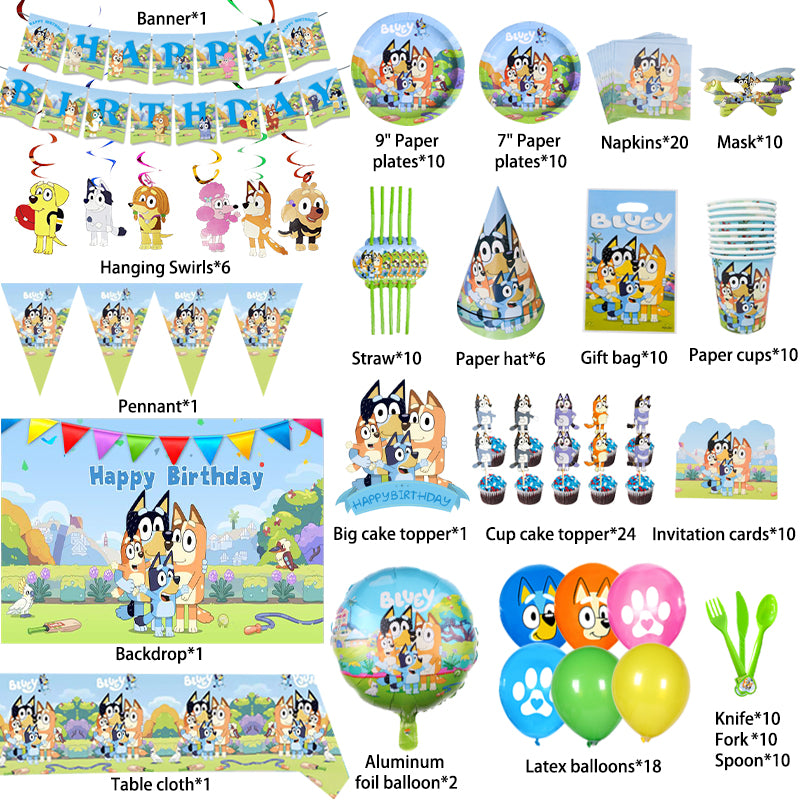 Bluey Birthday Party Supplies.