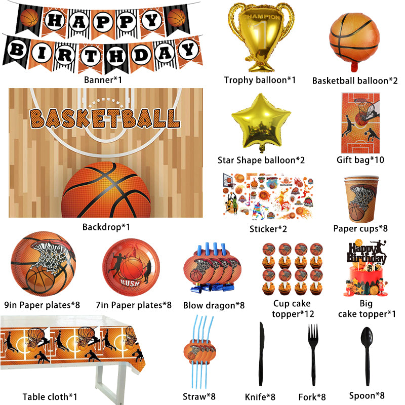 Basketball Themed Decoration Supplies.