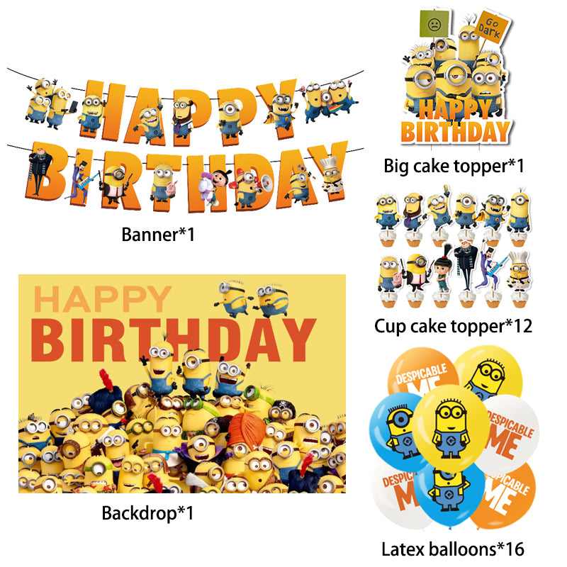Minions Birthday Party Decorations, Buy Minions birthday party decorations from Party Corner in UAE, Saudia, Qatar, Bahrain, and Oman. Get birthday party balloons, and much more. Order now!, Party Supply Kits, Party Corner