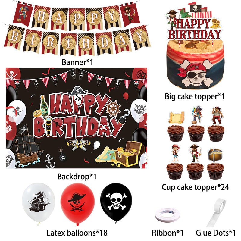 Pirates Birthday Party Decorations, Buy Pirates birthday party decorations from Party Corner in UAE, Saudia, Qatar, Bahrain, and Oman. Get birthday party balloons, and much more. Order now!, Party Supply Kits, Party Corner