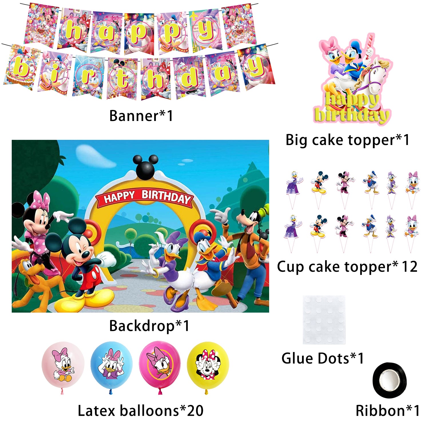 Mickey Mouse Clubhouse Birthday Party Decorations for Girls.