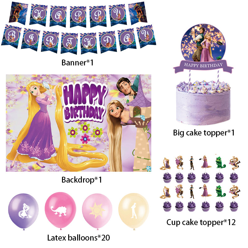 Rapunzel Birthday Party Decorations, Buy Rapunzel birthday party decorations from Party Corner in UAE, Saudia, Qatar, Bahrain, and Oman. Get birthday party balloons, and much more. Order now!, Party Supply Kits, Party Corner