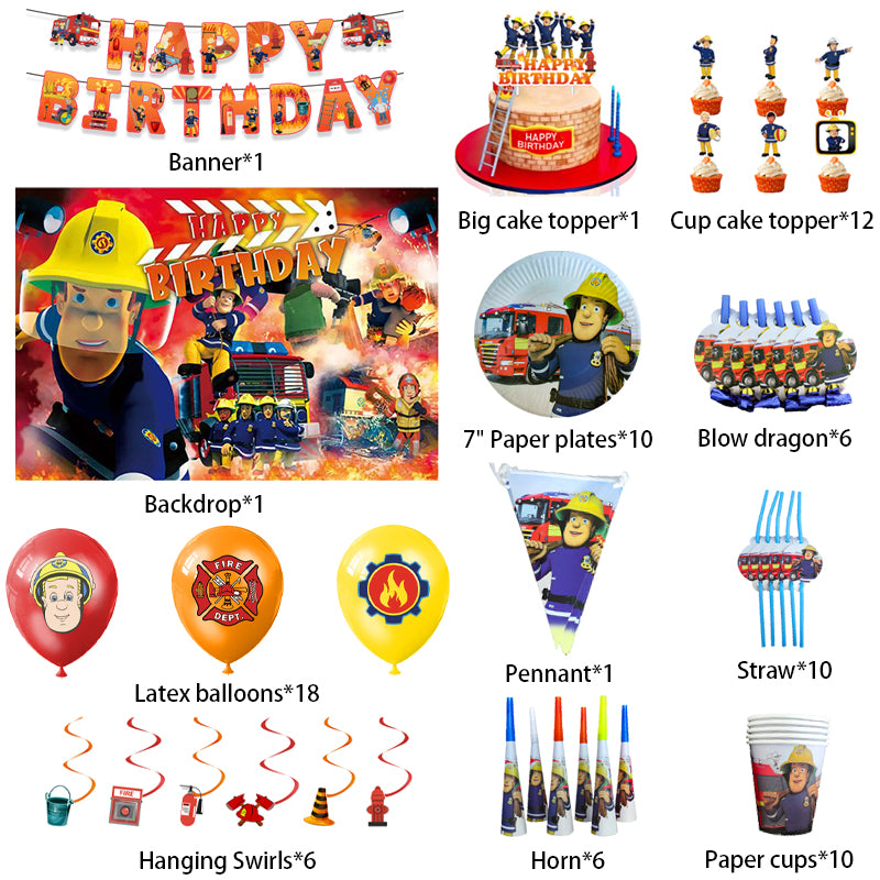 Fireman Sam Birthday Party Supplies.