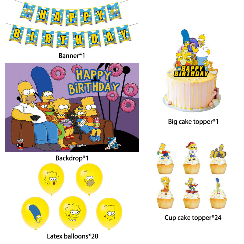 Simpsons Birthday Decorations, Party Corner provides Simpsons Birthday Decorations in UAE, Saudia, Qatar, Bahrain, and Oman. Get birthday party balloons and much more. Order now!, Party Supply Kits, Party Corner