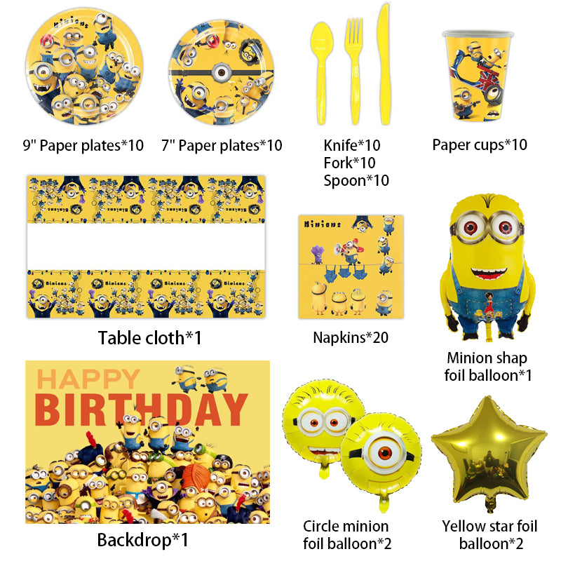 Minions Birthday Party Supplies, Buy Minions Birthday Party Supplies from Party Corner in UAE, Saudia, Qatar, Bahrain, and Oman. Get birthday party balloons, and much more. Order now!, Party Supply Kits, Party Corner